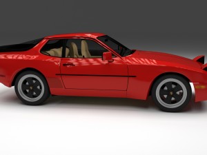 porsche 944 with interior 3D Model