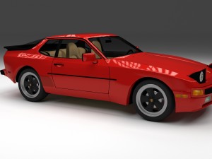 porsche 944 with interior 3D Model