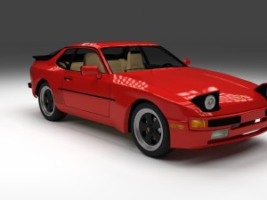porsche 944 with interior 3D Model