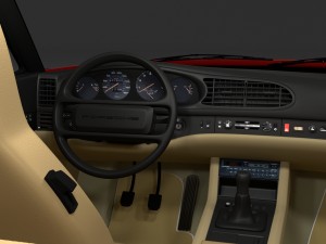 porsche 944 with interior 3D Model