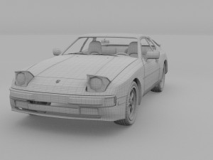 porsche 944 with interior 3D Model