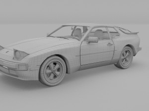 porsche 944 with interior 3D Model