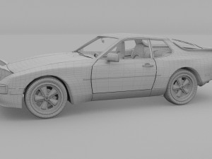 porsche 944 with interior 3D Model