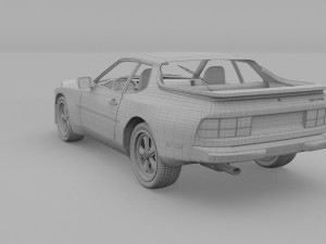porsche 944 with interior 3D Model