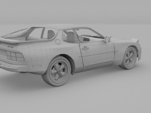 porsche 944 with interior 3D Model