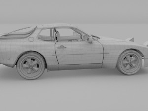 porsche 944 with interior 3D Model