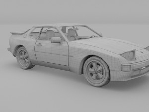 porsche 944 with interior 3D Model