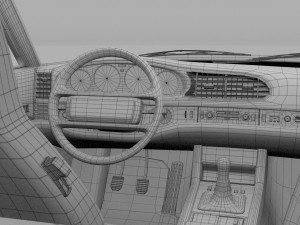 porsche 944 with interior 3D Model