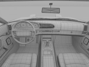 porsche 944 with interior 3D Model