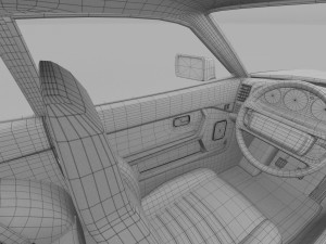 porsche 944 with interior 3D Model