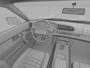 porsche 944 with interior 3D Model