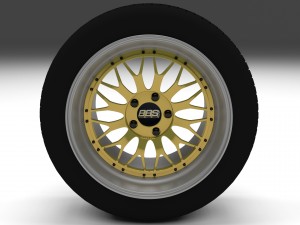 bbs wheel gold Model 3D