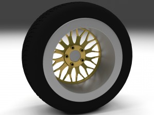 bbs wheel gold Modello 3D