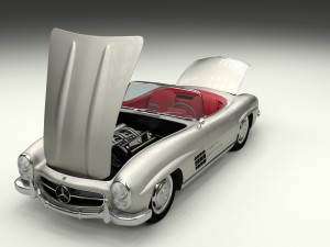 fully modelled mercedes 300sl roadster Model 3D