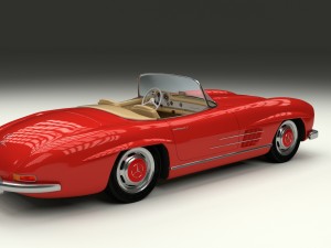 fully modelled mercedes 300sl roadster red Modelo 3D