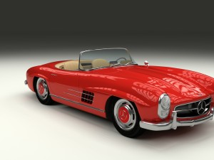 fully modelled mercedes 300sl roadster red Modelo 3D