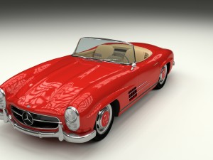 fully modelled mercedes 300sl roadster red Modelo 3D