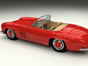 fully modelled mercedes 300sl roadster red Modelo 3D