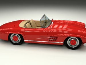 fully modelled mercedes 300sl roadster red Modelo 3D