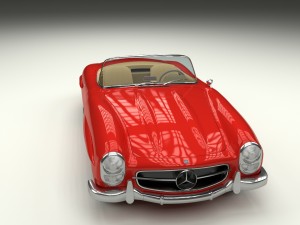 fully modelled mercedes 300sl roadster red Modelo 3D