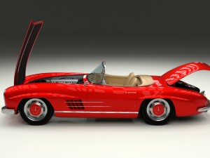 fully modelled mercedes 300sl roadster red Modelo 3D