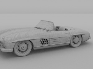 fully modelled mercedes 300sl roadster red Modelo 3D