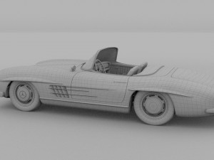 fully modelled mercedes 300sl roadster red Modelo 3D