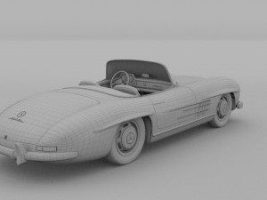 fully modelled mercedes 300sl roadster red Modelo 3D