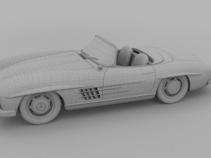 fully modelled mercedes 300sl roadster red Modelo 3D