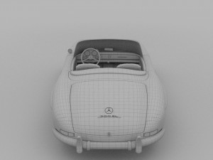 fully modelled mercedes 300sl roadster red Modelo 3D