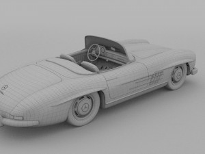 fully modelled mercedes 300sl roadster red Modelo 3D