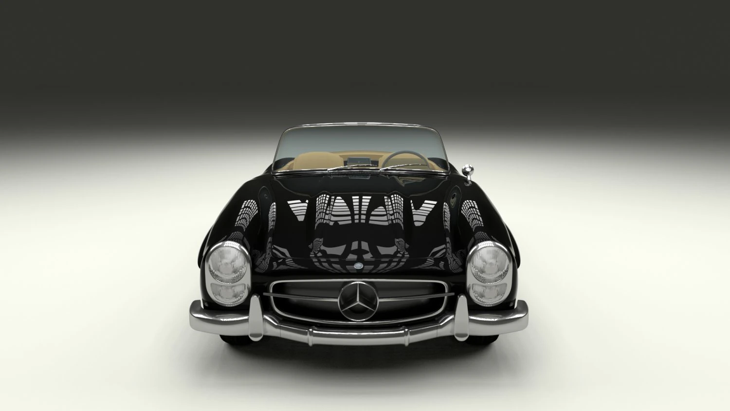 mercedes 300sl roadster w198 3D Model .c4d .max .obj .3ds .fbx .stl .blend