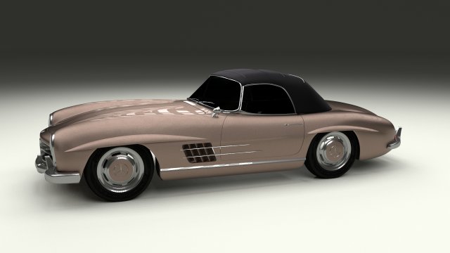 mercedes 300sl roadster top up 3D मॉडल .c4d .max .obj .3ds .fbx .stl .blend 