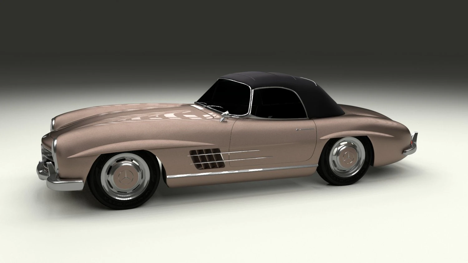 mercedes 300sl roadster top up 3D Model .c4d .max .obj .3ds .fbx .stl .blend 