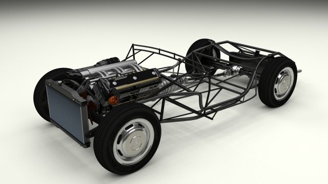 mercedes 300sl roadster chassis 3D 模型 .c4d .max .obj .3ds .fbx .stl .blend 