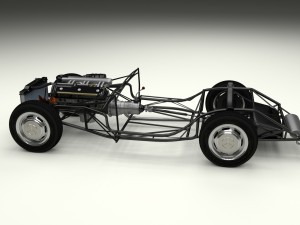 mercedes 300sl roadster chassis 3D 模型