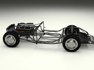 mercedes 300sl roadster chassis 3D Model
