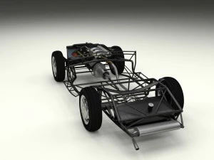 mercedes 300sl roadster chassis 3D Model