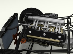 mercedes 300sl roadster chassis 3D 模型
