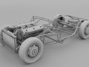 mercedes 300sl roadster chassis 3D 模型