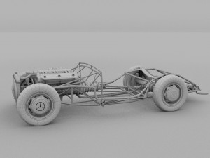 mercedes 300sl roadster chassis 3D 模型