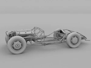 mercedes 300sl roadster chassis 3D Model