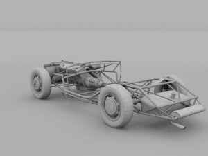 mercedes 300sl roadster chassis 3D 模型