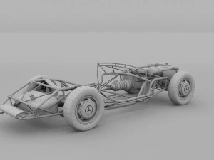 mercedes 300sl roadster chassis 3D Model
