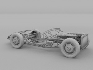 mercedes 300sl roadster chassis 3D 模型