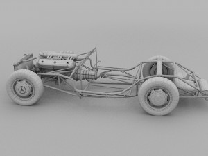 mercedes 300sl roadster chassis 3D 模型