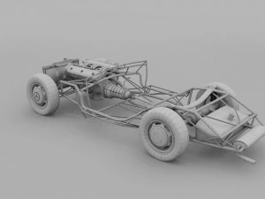 mercedes 300sl roadster chassis 3D Model