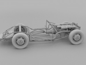 mercedes 300sl roadster chassis 3D 模型