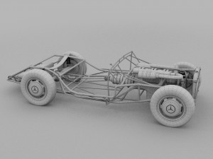 mercedes 300sl roadster chassis 3D 模型