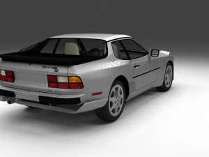 porsche 944 s2 with interior 3D Model